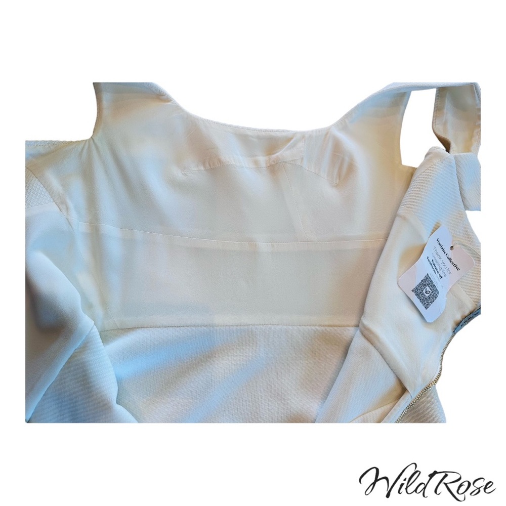 ROLAND MOURET WHITE FITTED SHEATH DRESS SZ 8 - Picture 15 of 17